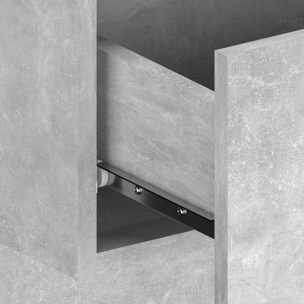 Wandnachtkastje Bewerkt Hout Betongrijs