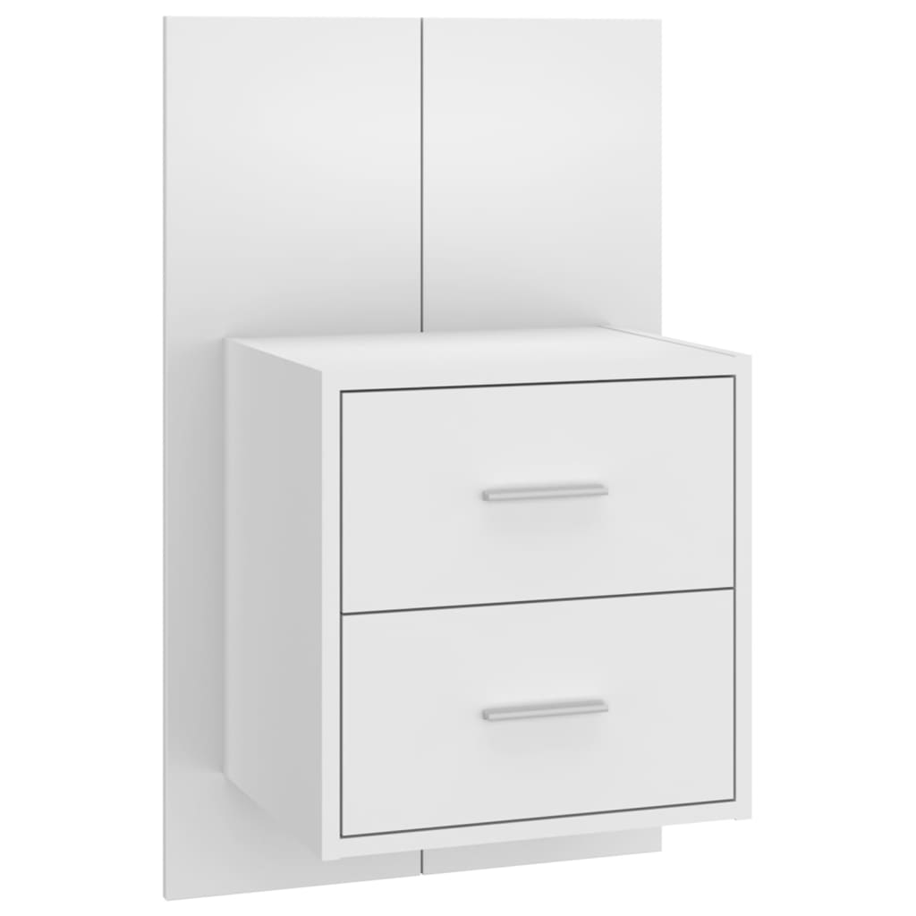 Wandnachtkastjes 2 St Bewerkt Hout Wit