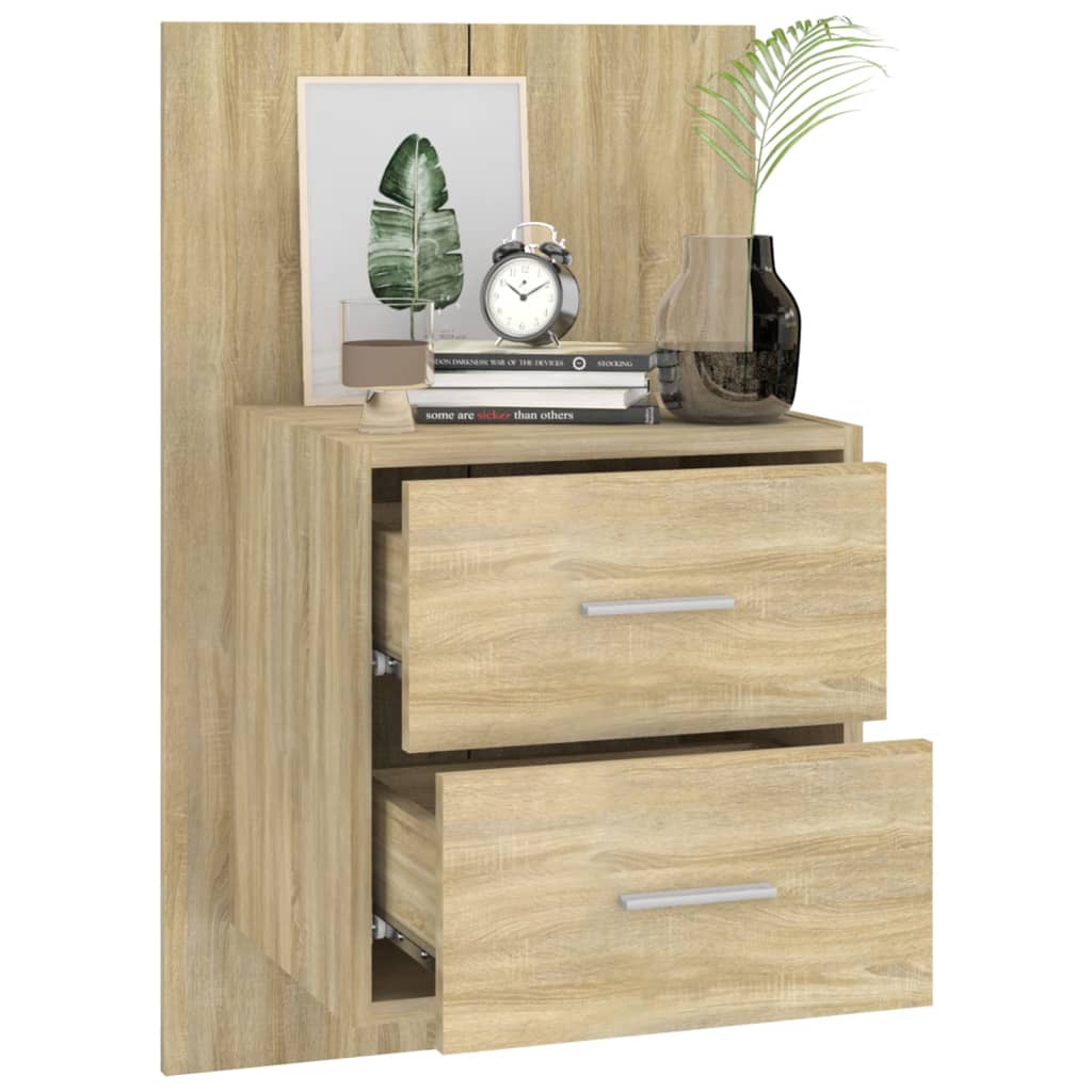 Wandnachtkastje Bewerkt Hout Sonoma Eikenkleurig