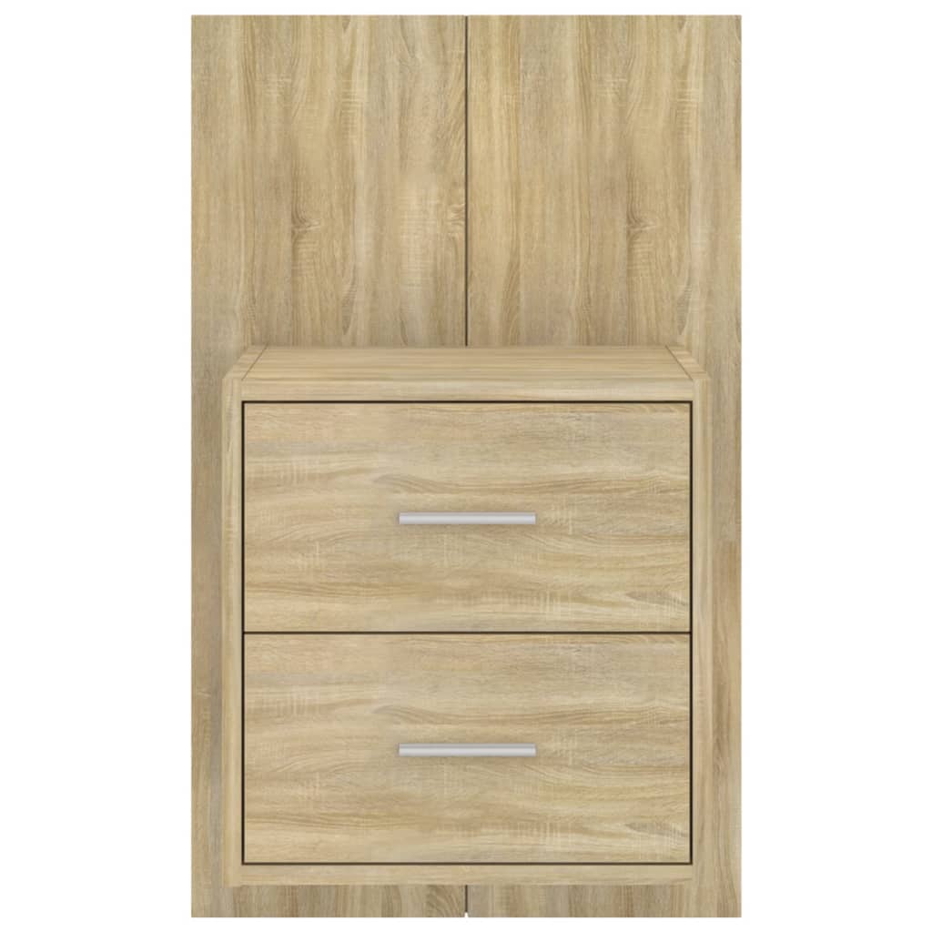 Wandnachtkastje Bewerkt Hout Sonoma Eikenkleurig