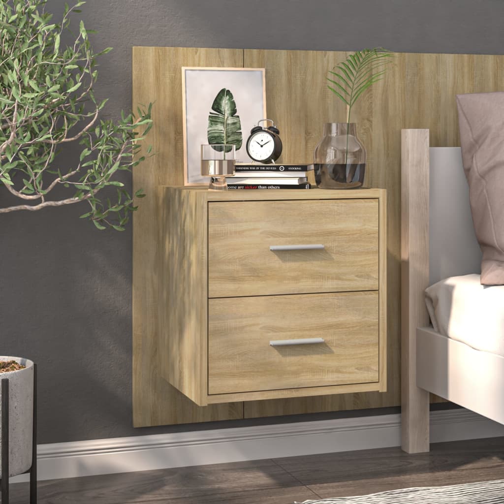 Wandnachtkastje Bewerkt Hout Sonoma Eikenkleurig