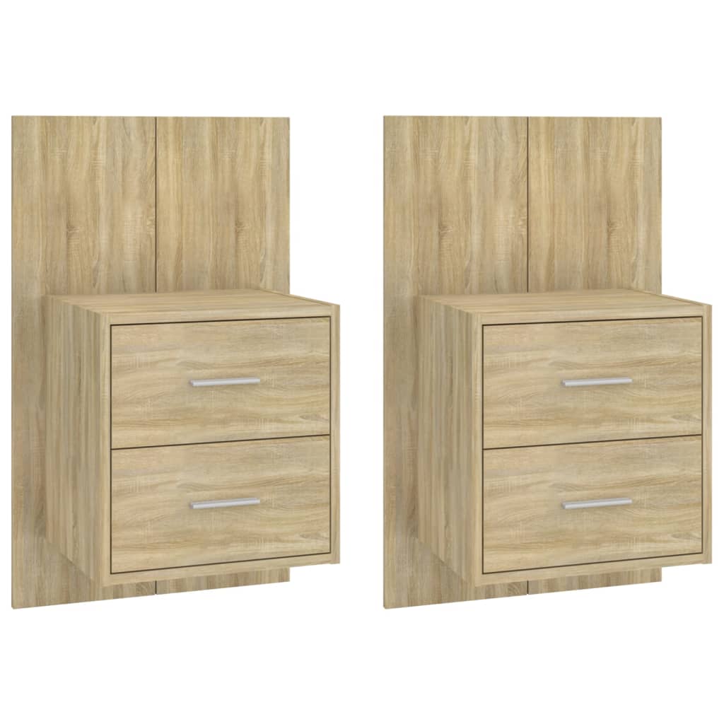 Wandnachtkastjes 2 St Bewerkt Hout Sonoma Eikenkleurig