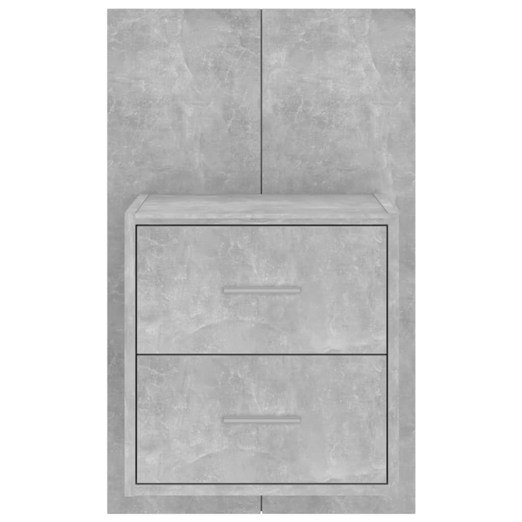 Wandnachtkastje Bewerkt Hout Betongrijs