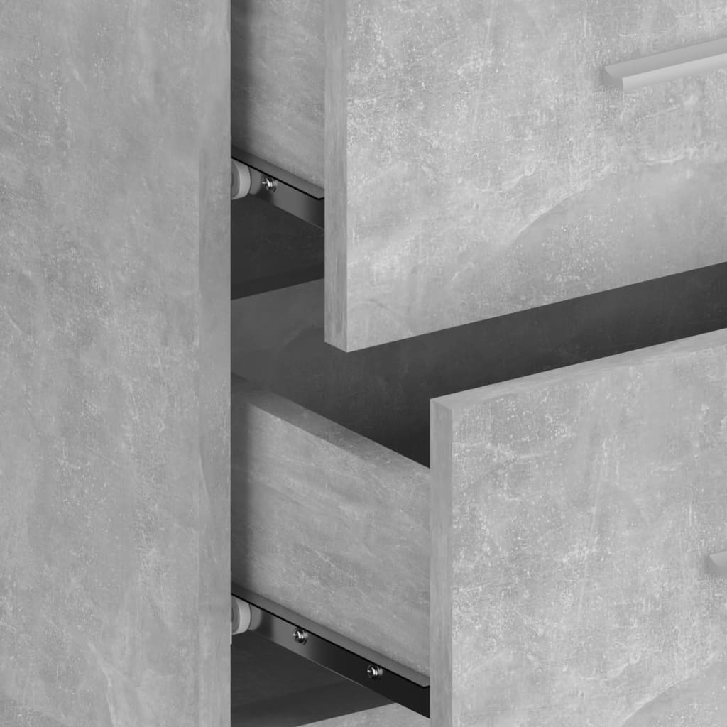 Wandnachtkastje Bewerkt Hout Betongrijs