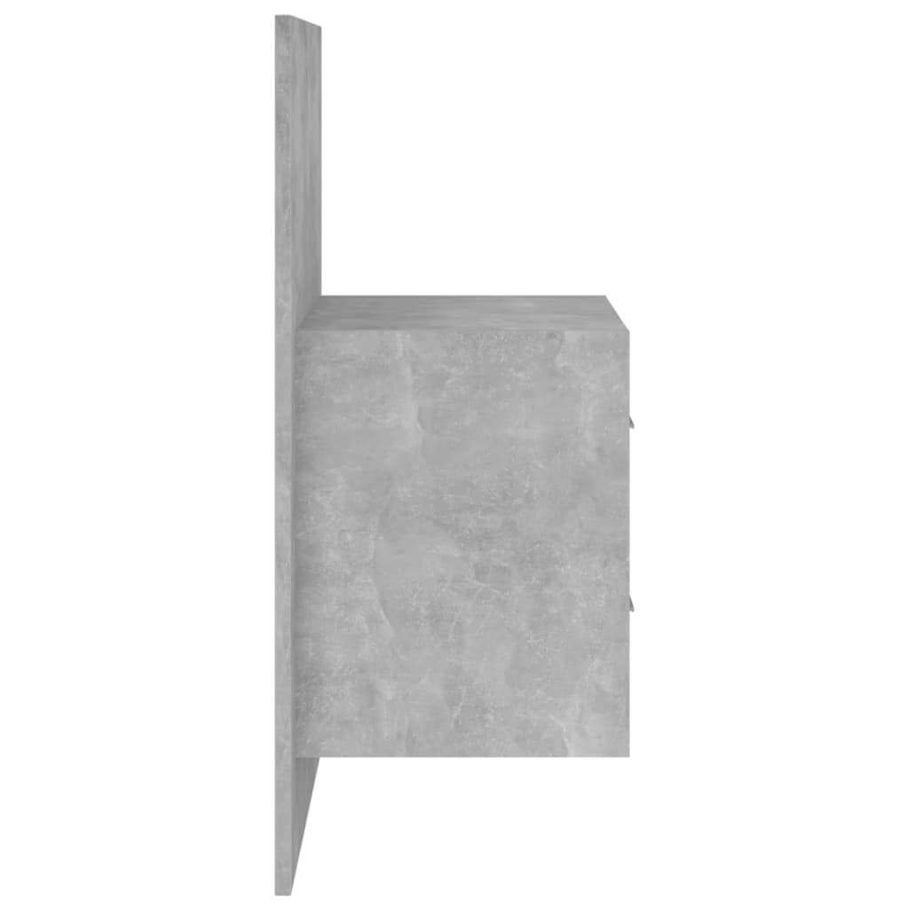 Wandnachtkastjes 2 St Bewerkt Hout Betongrijs