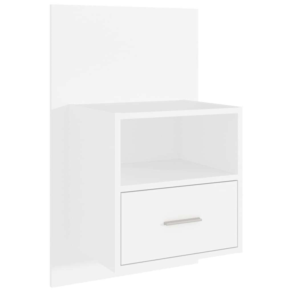 Wandnachtkastjes 2 St Bewerkt Hout Wit
