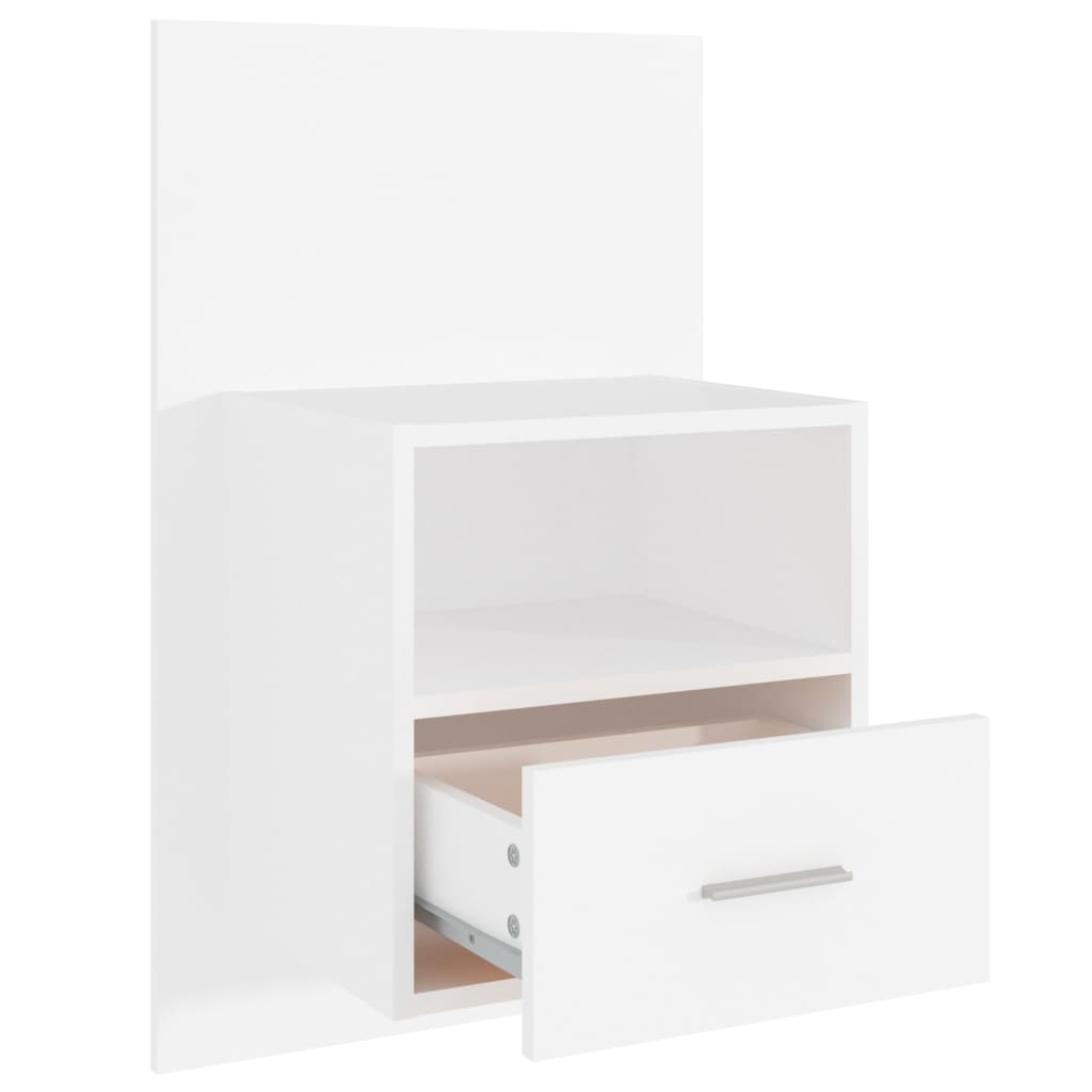 Wandnachtkastjes 2 St Bewerkt Hout Wit