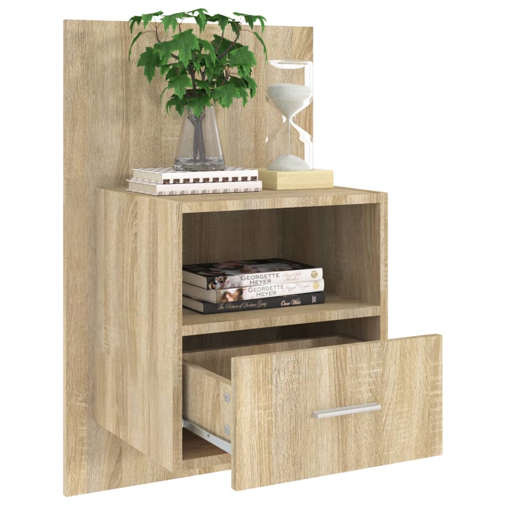 Wandnachtkastje Bewerkt Hout Sonoma Eikenkleurig