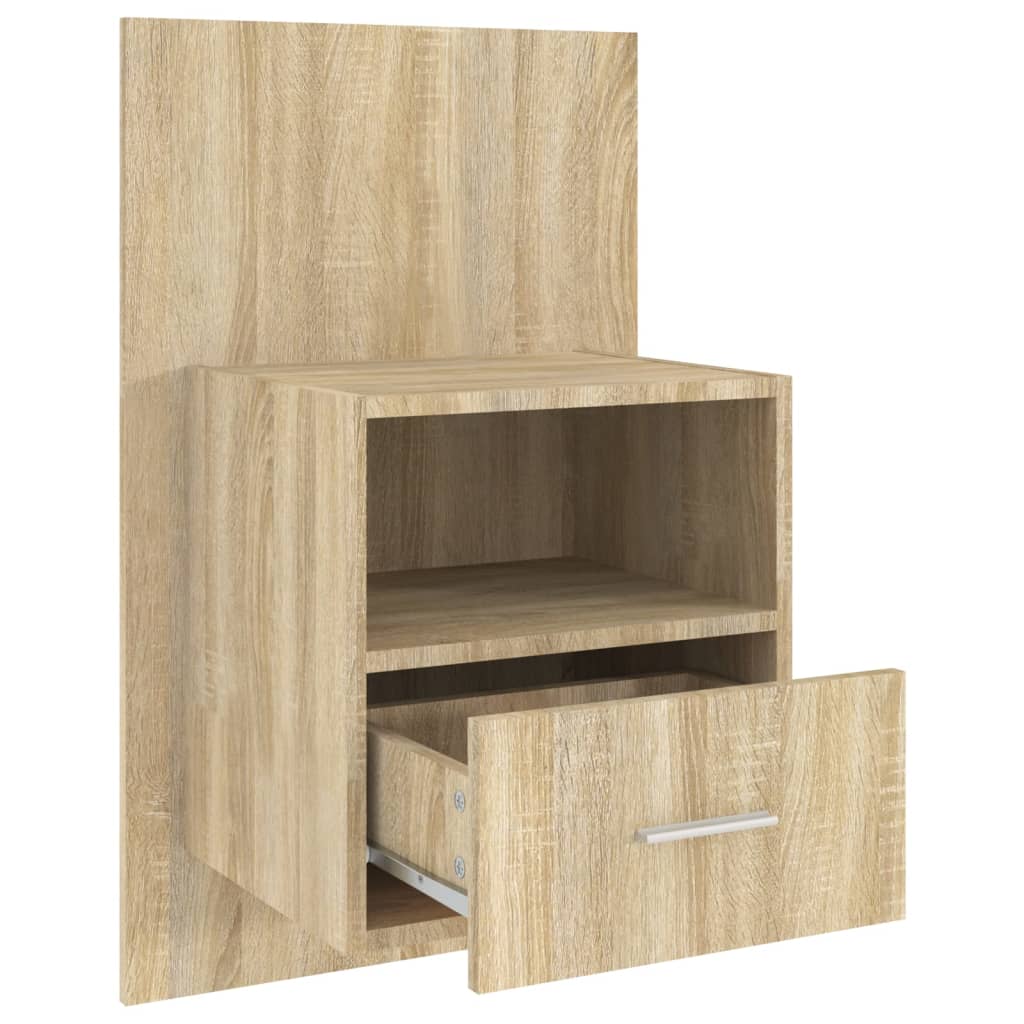 Wandnachtkastje Bewerkt Hout Sonoma Eikenkleurig