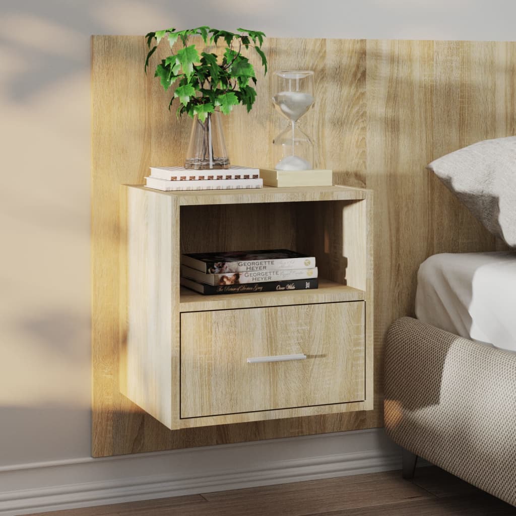 Wandnachtkastjes 2 St Bewerkt Hout Sonoma Eikenkleurig
