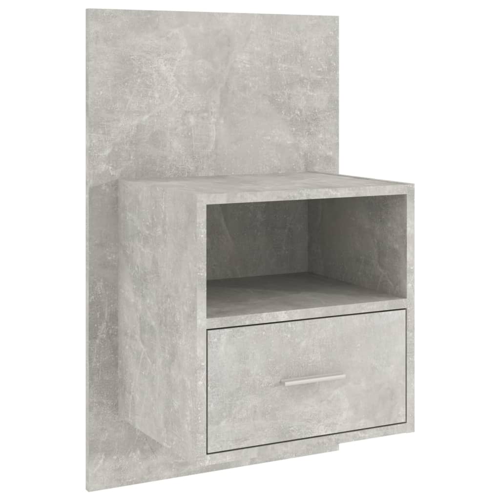 Wandnachtkastje Bewerkt Hout Betongrijs