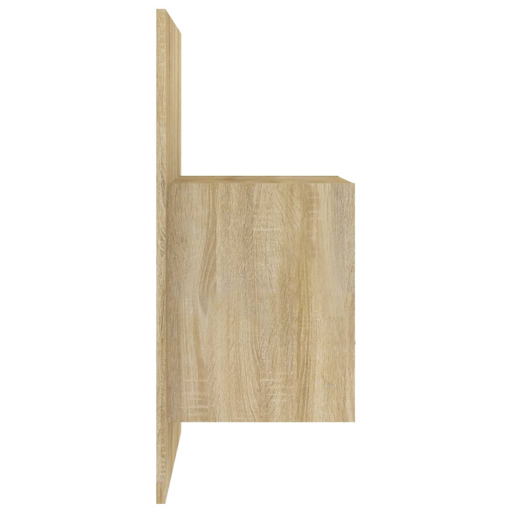 Wandnachtkastje Bewerkt Hout Wit En Sonoma Eikenkleurig