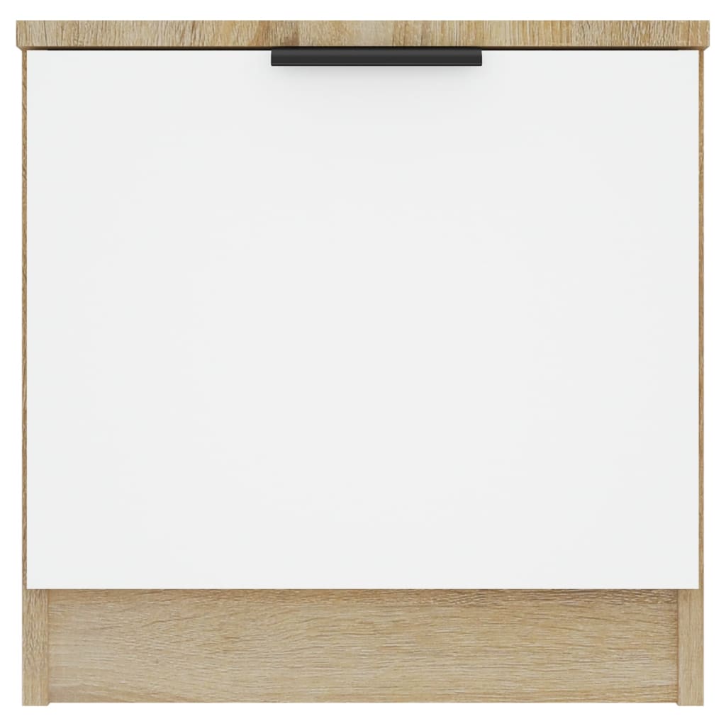 Nachtkastjes 2 St 40X39X40 Cm Wit En Sonoma Eikenkleurig