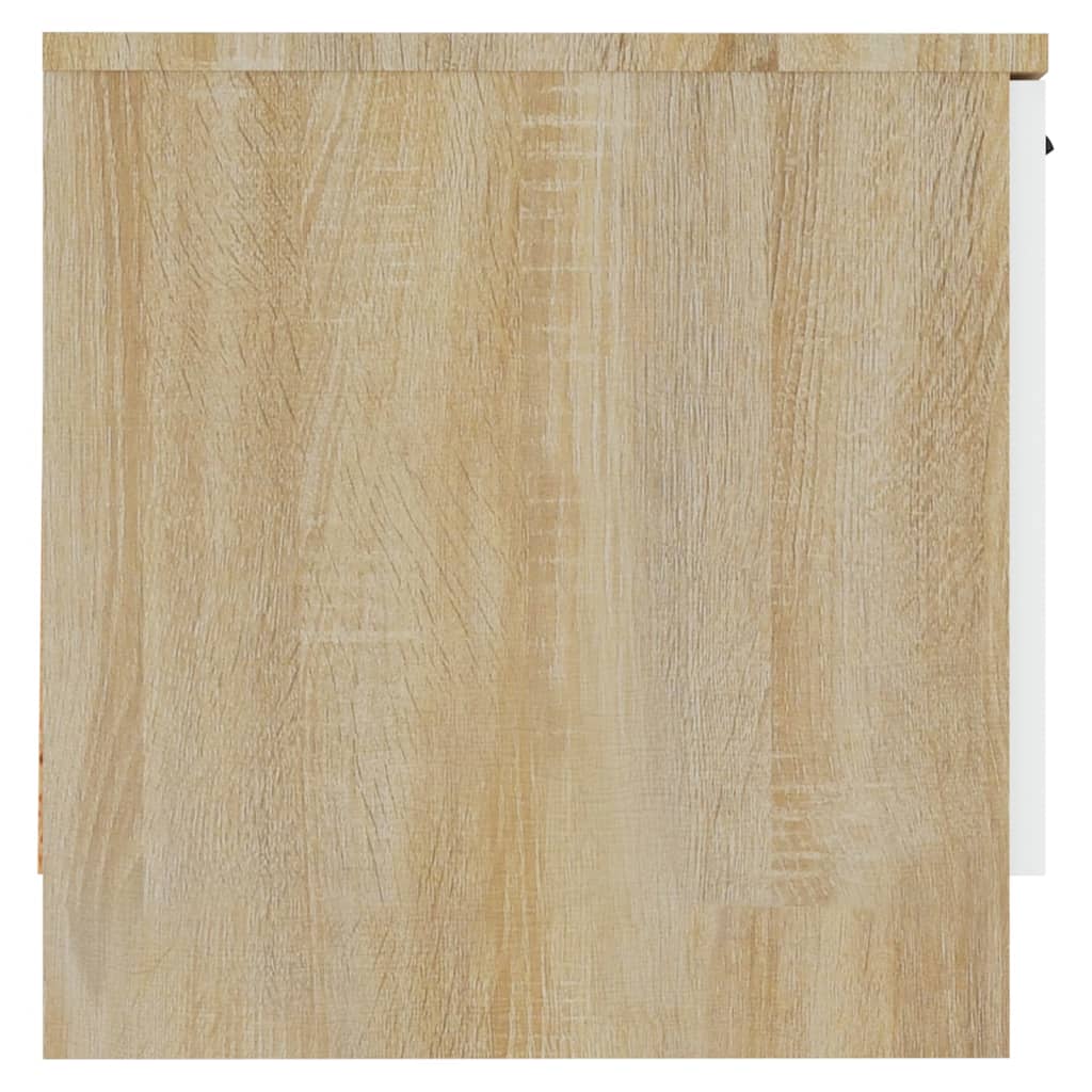 Nachtkastjes 2 St 40X39X40 Cm Wit En Sonoma Eikenkleurig