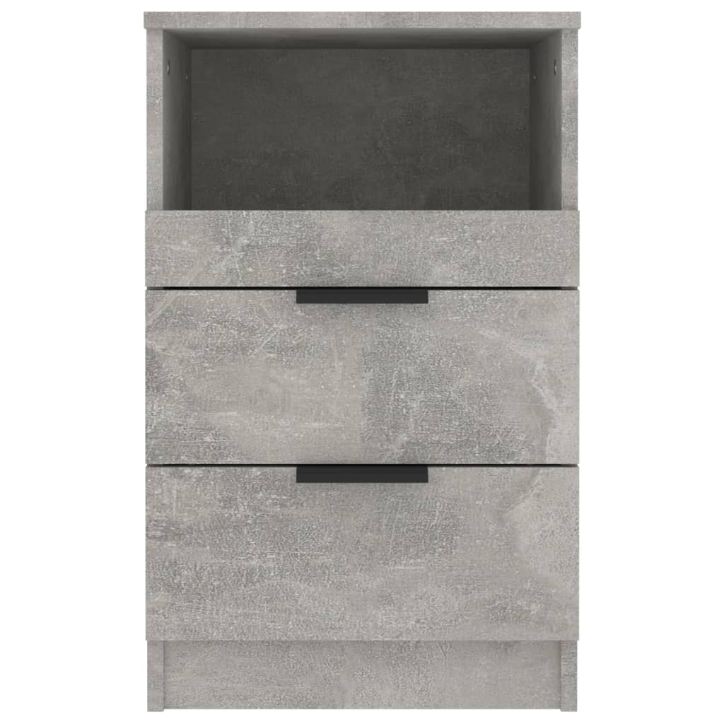 Nachtkastjes 2 St Bewerkt Hout Betongrijs