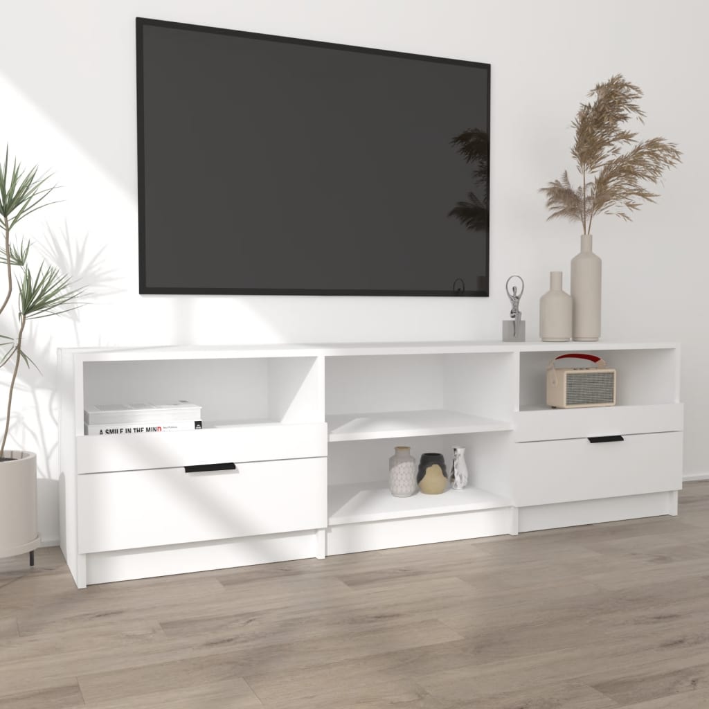 Tv-Meubel 150X33,5X45 Cm Bewerkt Hout Wit