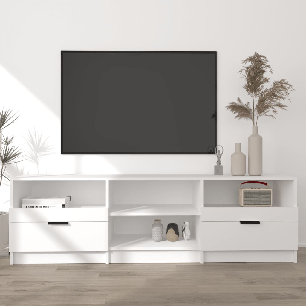 Tv-Meubel 150X33,5X45 Cm Bewerkt Hout Wit