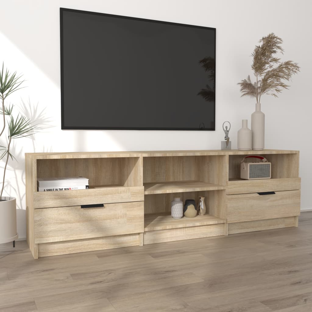 Tv-Meubel 150X33,5X45 Cm Bewerkt Hout Sonoma Eikenkleurig