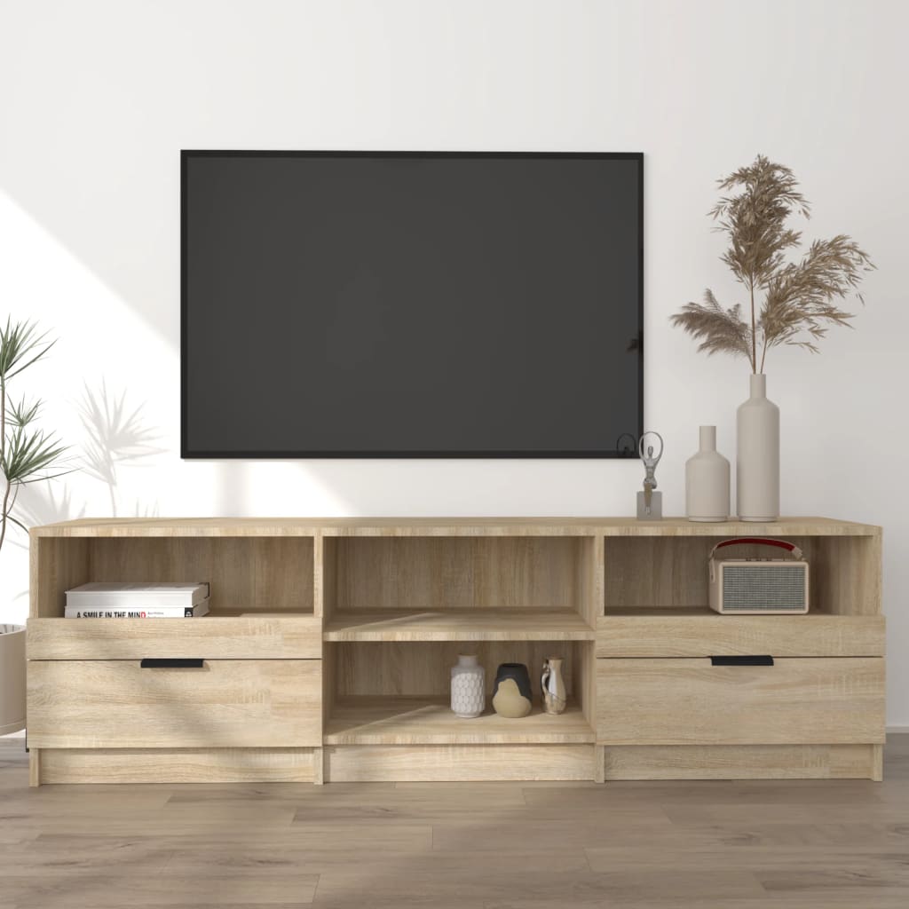 Tv-Meubel 150X33,5X45 Cm Bewerkt Hout Sonoma Eikenkleurig