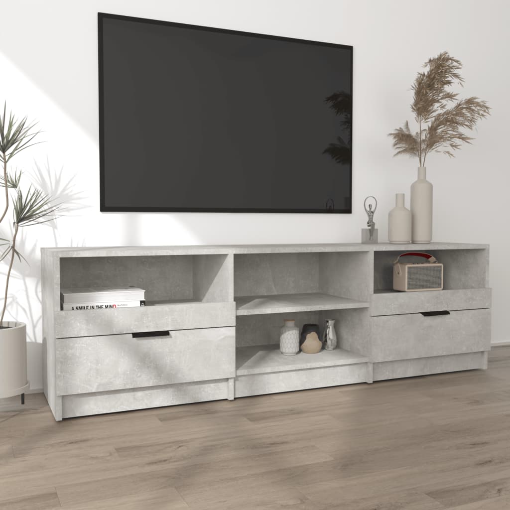 Tv-Meubel 150X33,5X45 Cm Bewerkt Hout Betongrijs