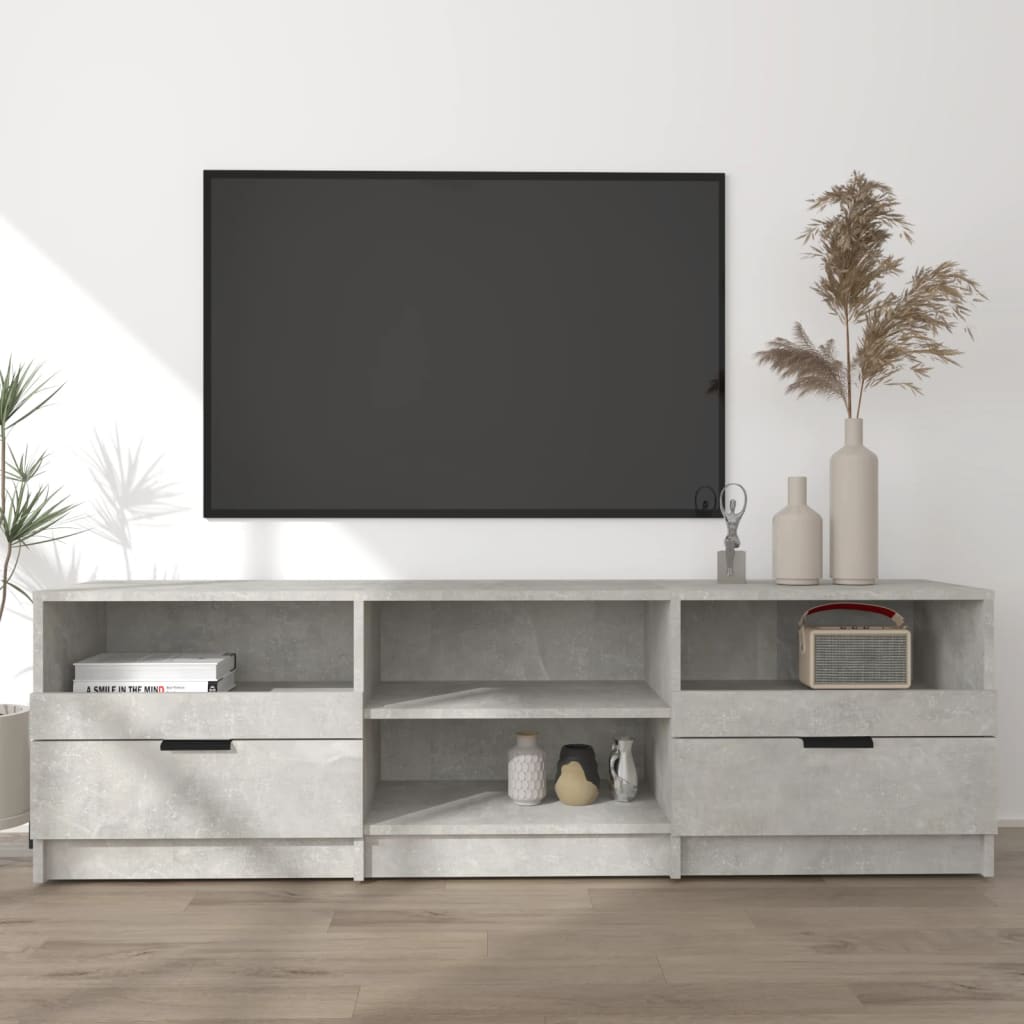 Tv-Meubel 150X33,5X45 Cm Bewerkt Hout Betongrijs