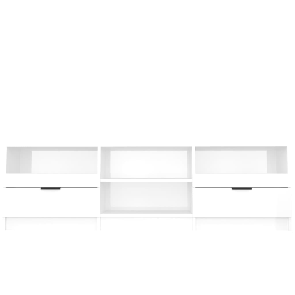 Tv-Meubel 150X33,5X45 Cm Bewerkt Hout Hoogglans Wit