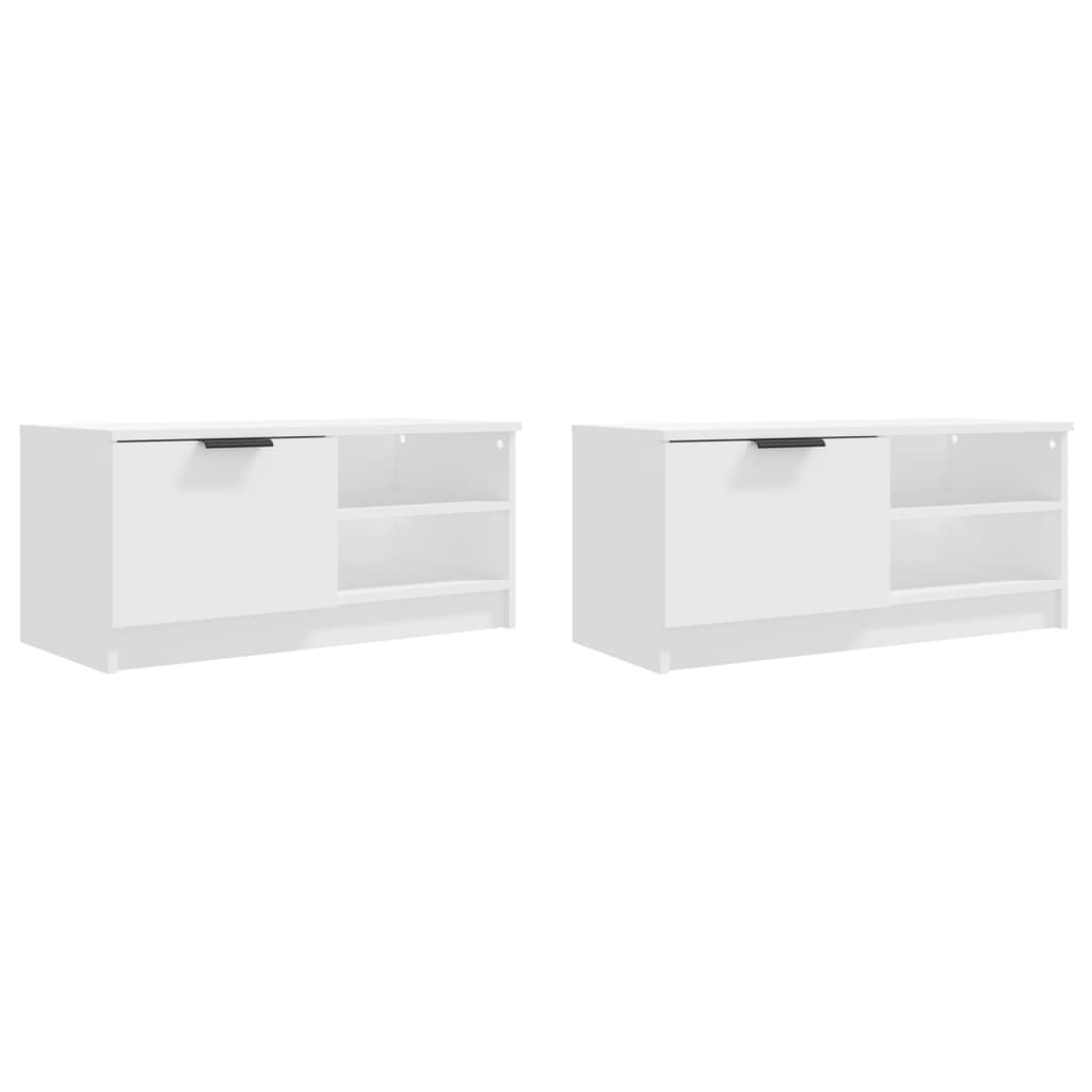 Tv-Meubelen 2 St 80X35X36,5 Cm Bewerkt Hout Wit