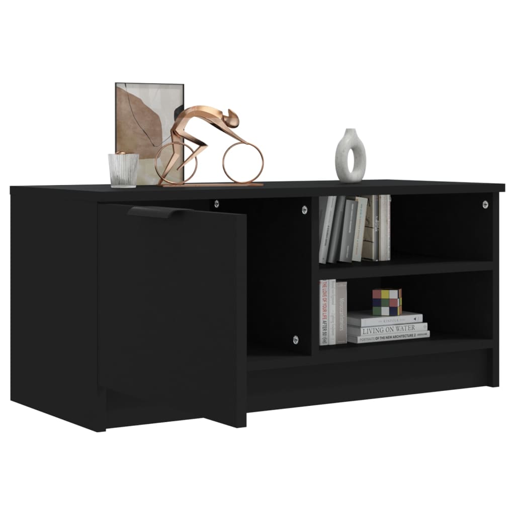 Tv-Meubel 80X35X36,5 Cm Bewerkt Hout Zwart