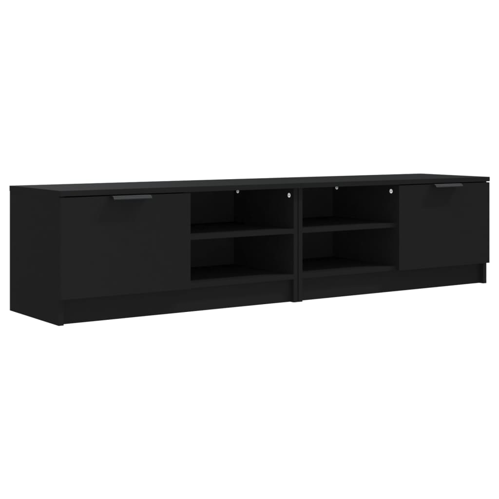Tv-Meubelen 2 St 80X35X36,5 Cm Bewerkt Hout Zwart