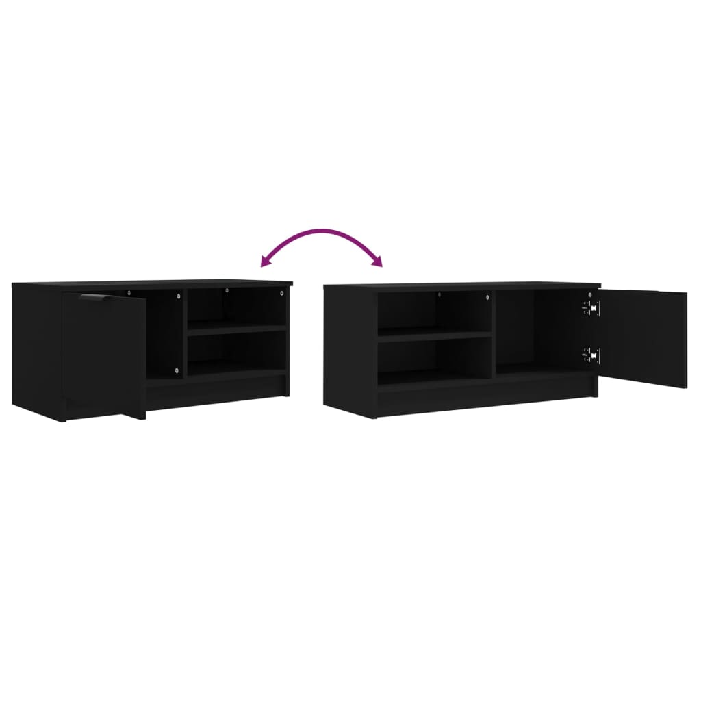 Tv-Meubelen 2 St 80X35X36,5 Cm Bewerkt Hout Zwart