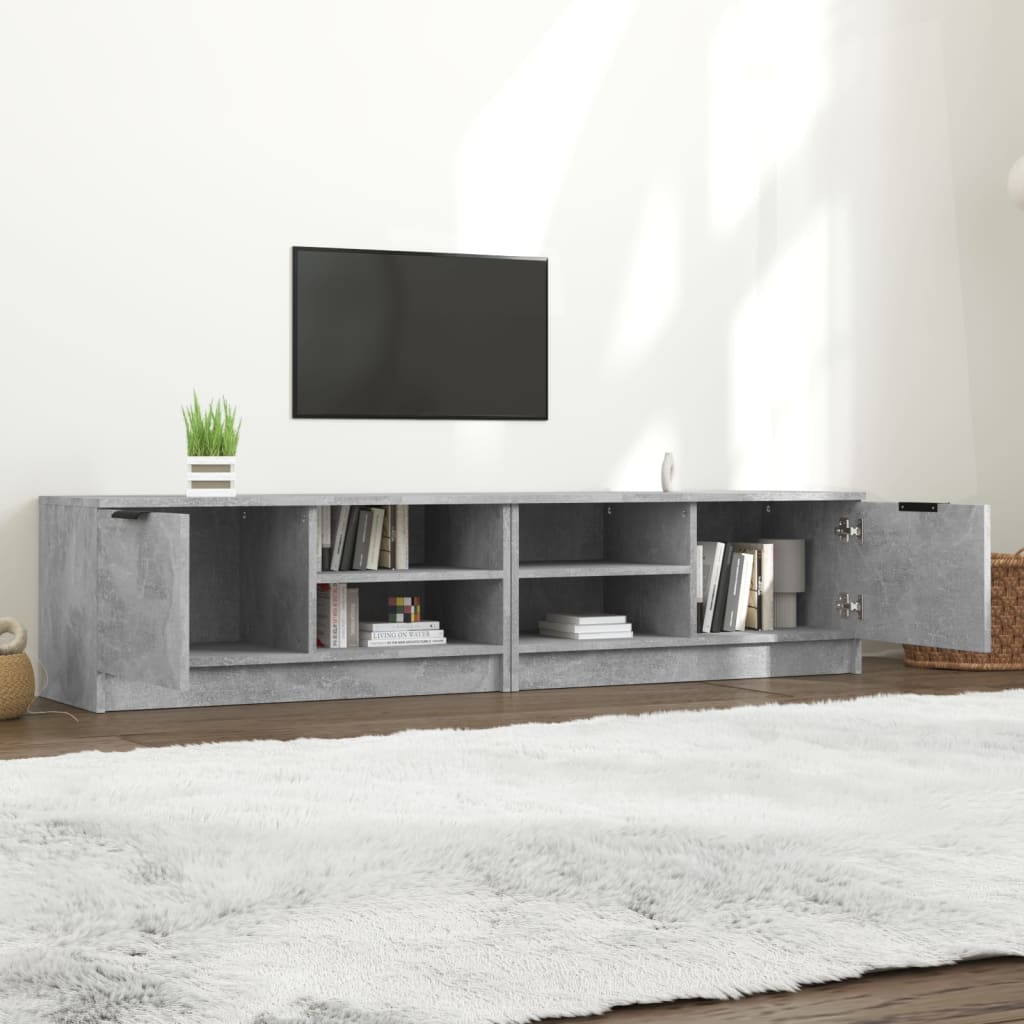 Tv-Meubelen 2 St 80X35X36,5 Cm Bewerkt Hout Betongrijs