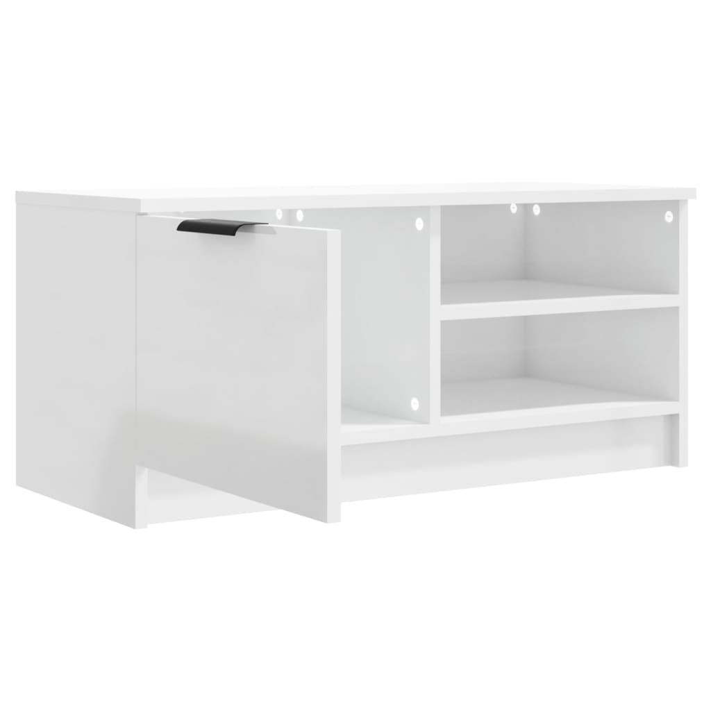 Tv-Meubelen 2 St 80X35X36,5 Cm Bewerkt Hout Hoogglans Wit