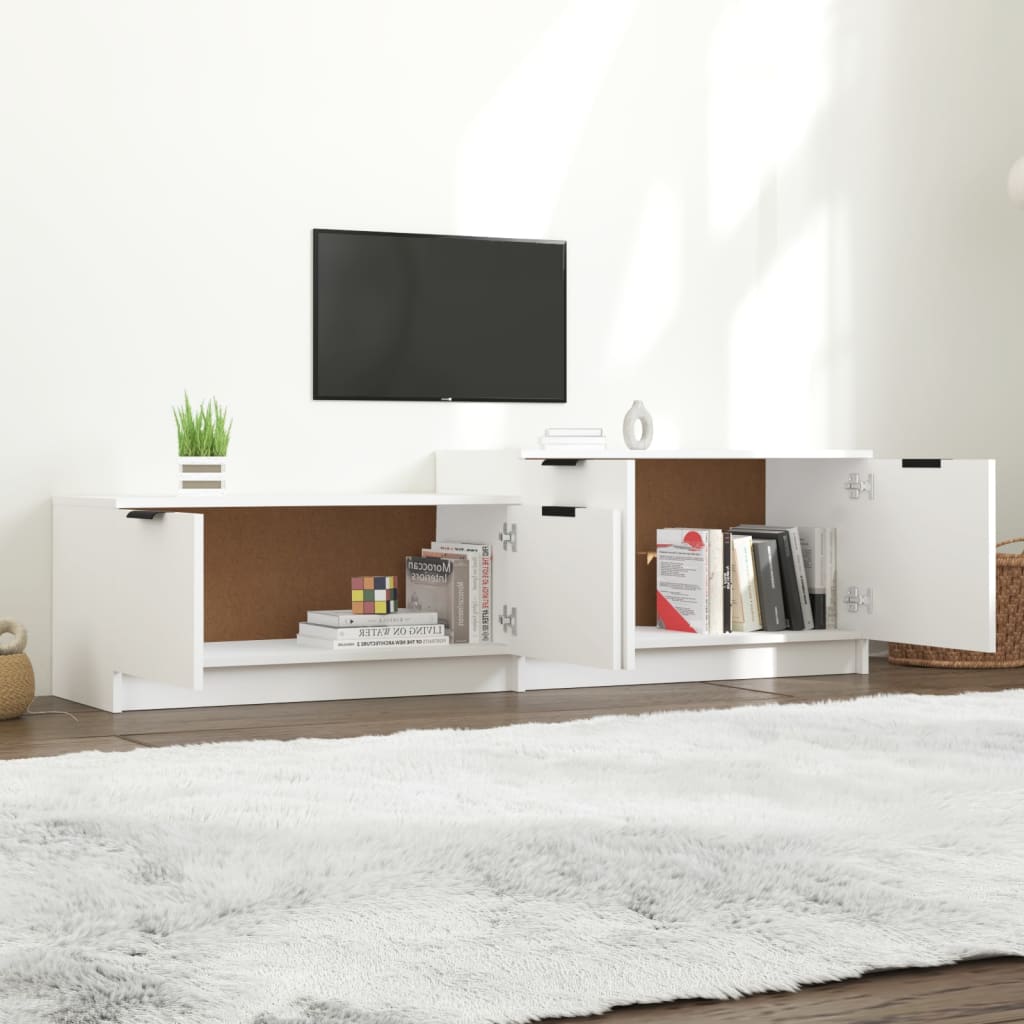 Tv-Meubel 158,5X36X45 Cm Bewerkt Hout Wit