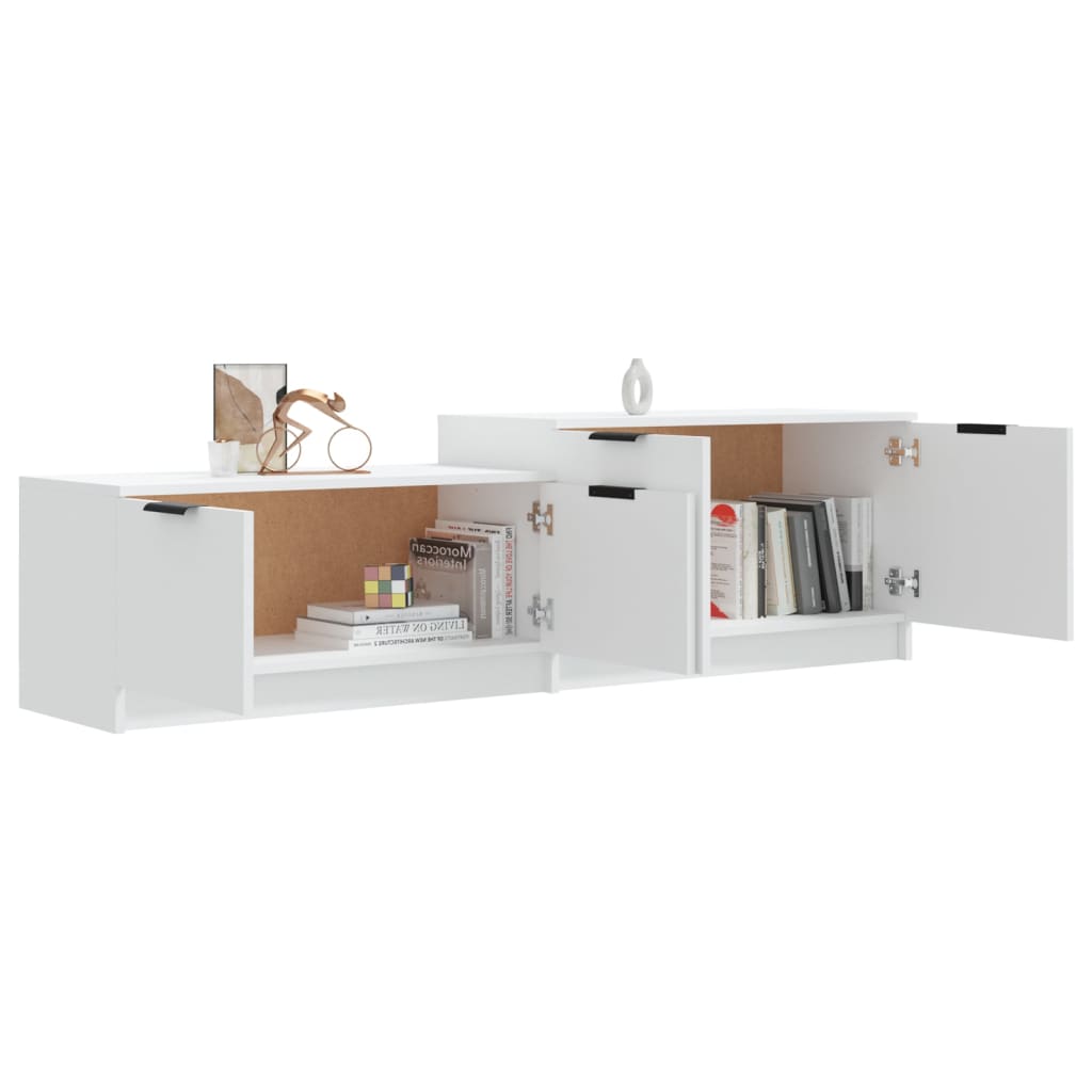 Tv-Meubel 158,5X36X45 Cm Bewerkt Hout Wit
