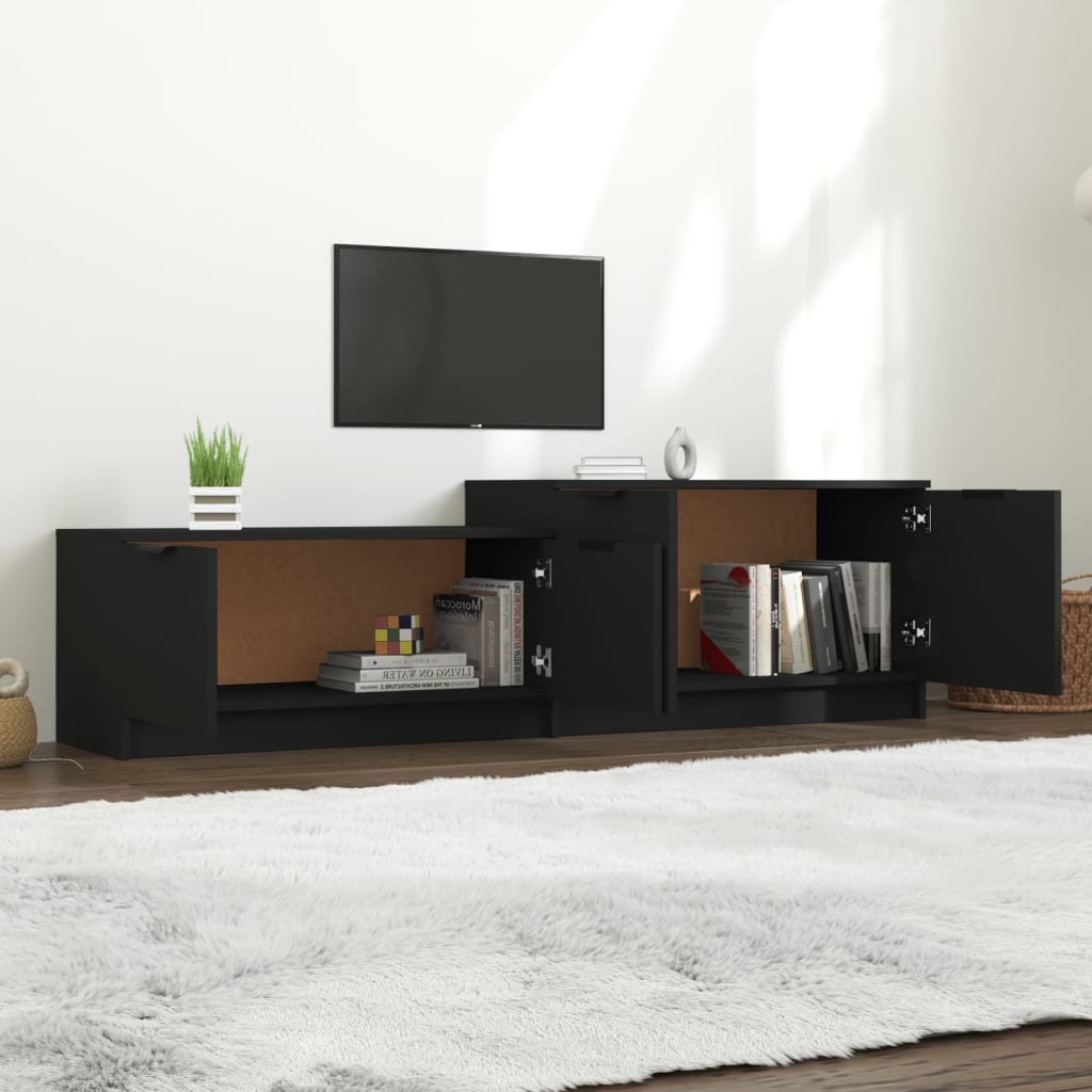 Tv-Meubel 158,5X36X45 Cm Bewerkt Hout Zwart
