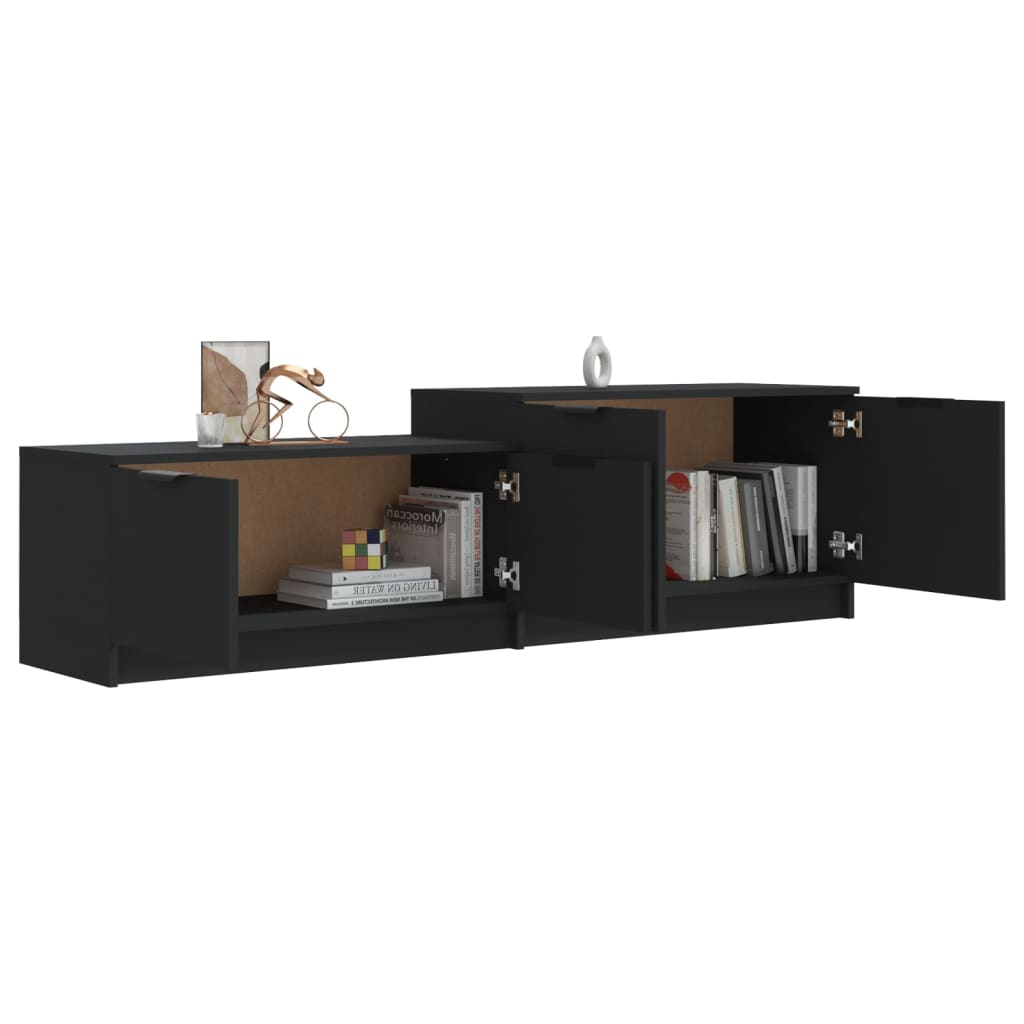 Tv-Meubel 158,5X36X45 Cm Bewerkt Hout Zwart