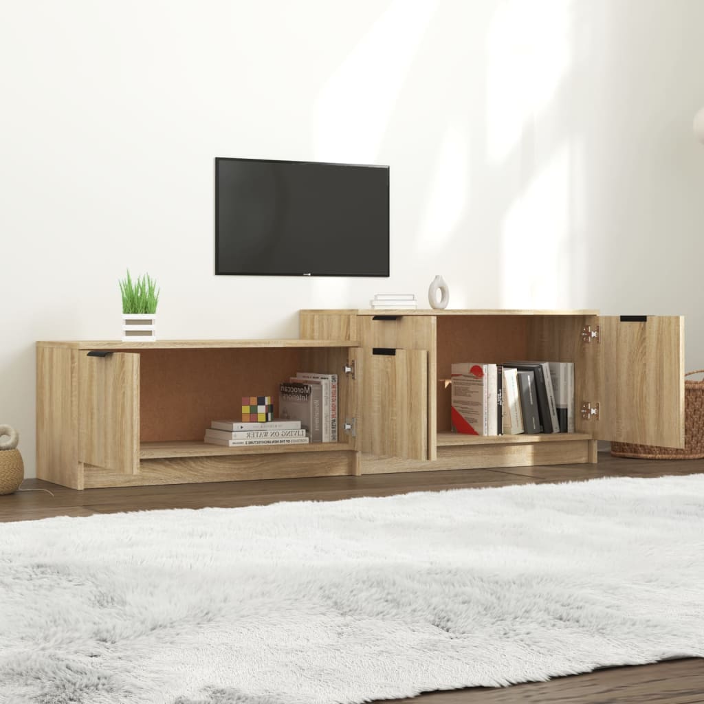Tv-Meubel 158,5X36X45 Cm Bewerkt Hout Sonoma Eikenkleurig
