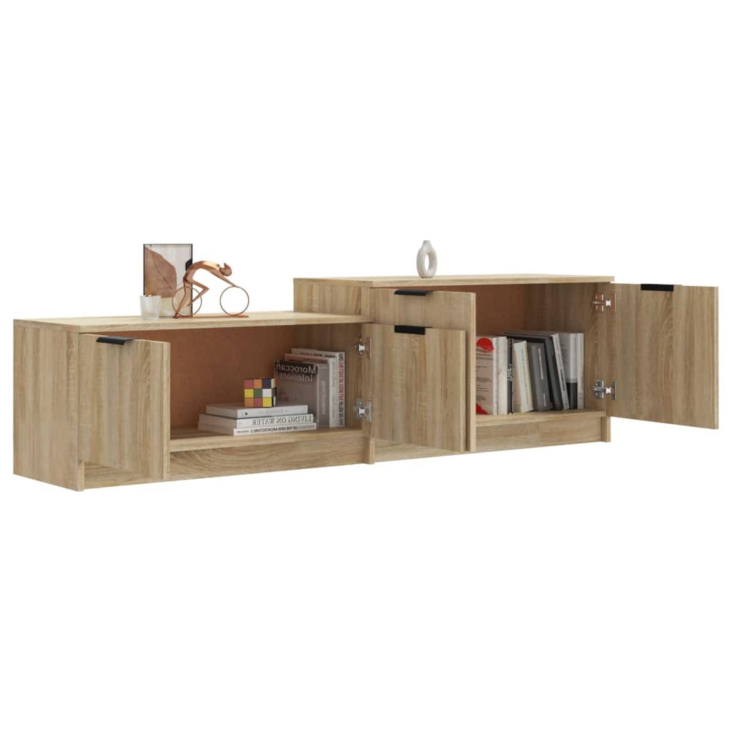 Tv-Meubel 158,5X36X45 Cm Bewerkt Hout Sonoma Eikenkleurig