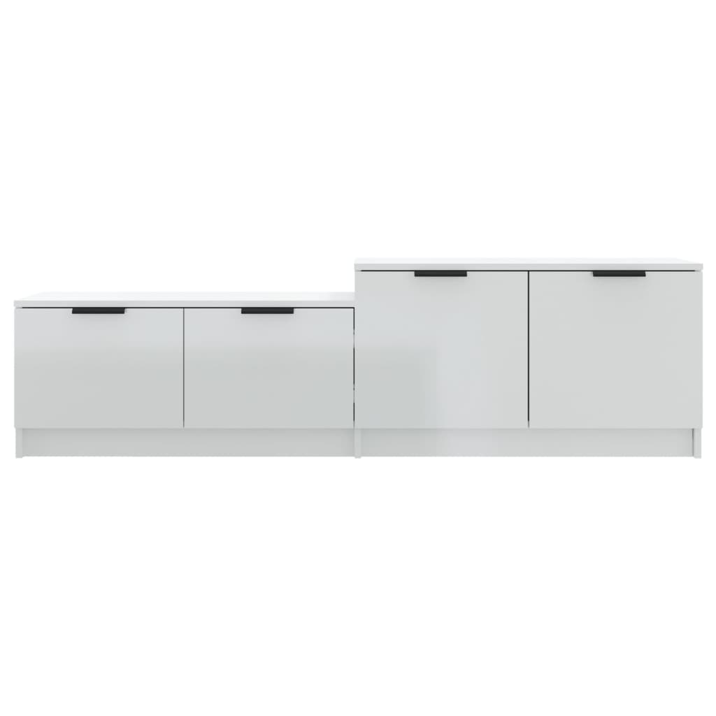 Tv-Meubel 158,5X36X45 Cm Bewerkt Hout Hoogglans Wit