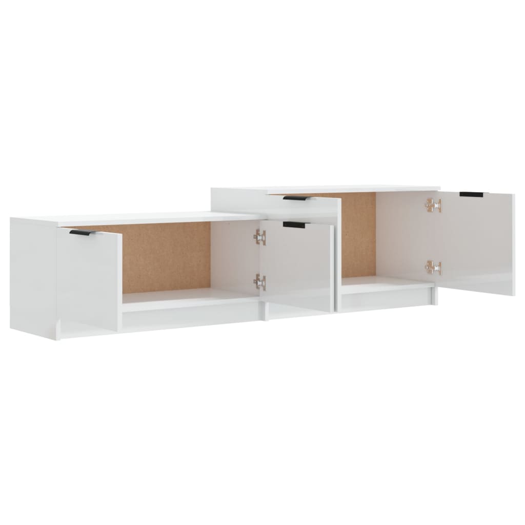 Tv-Meubel 158,5X36X45 Cm Bewerkt Hout Hoogglans Wit