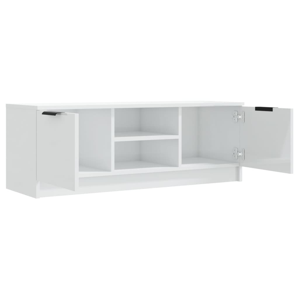 Tv-Meubel 102X35X36,5 Cm Bewerkt Hout Hoogglans Wit