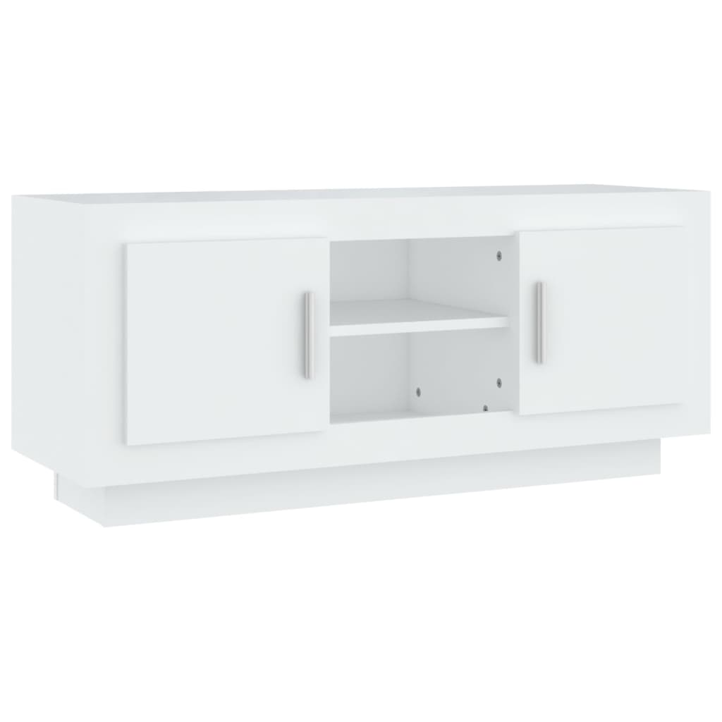 Tv-Meubel 102X35X45 Cm Bewerkt Hout Wit