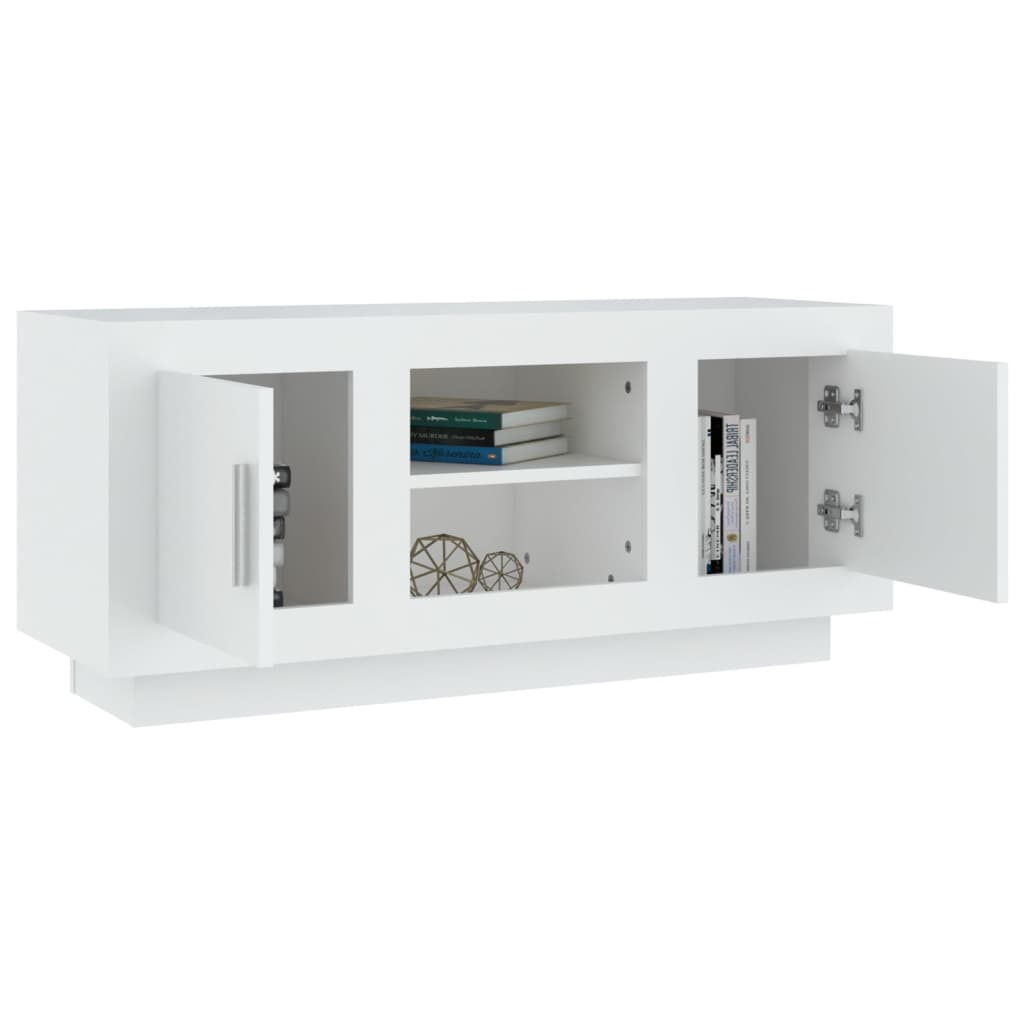 Tv-Meubel 102X35X45 Cm Bewerkt Hout Wit