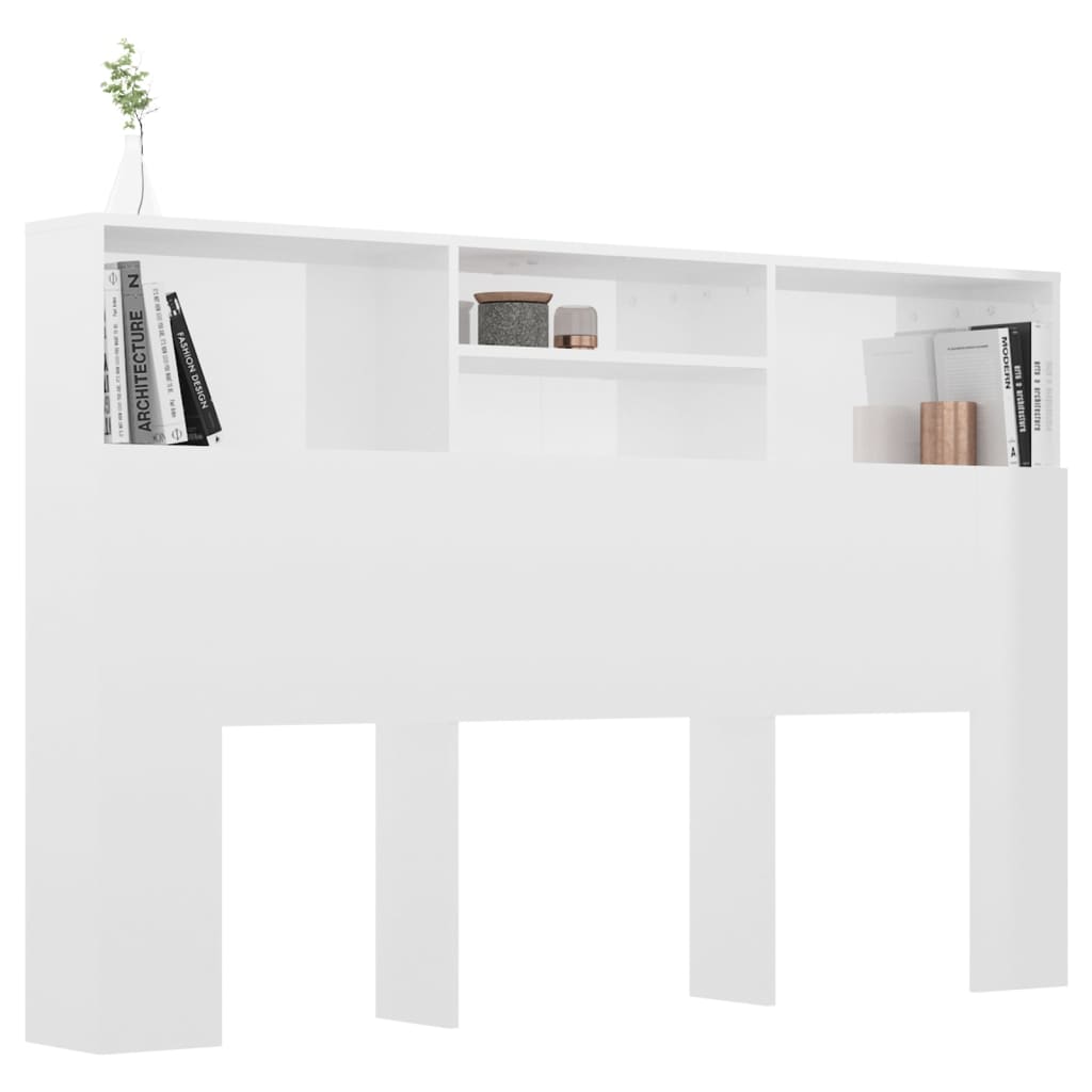 Hoofdbordkast 160X19X103,5 Cm Hoogglans Wit