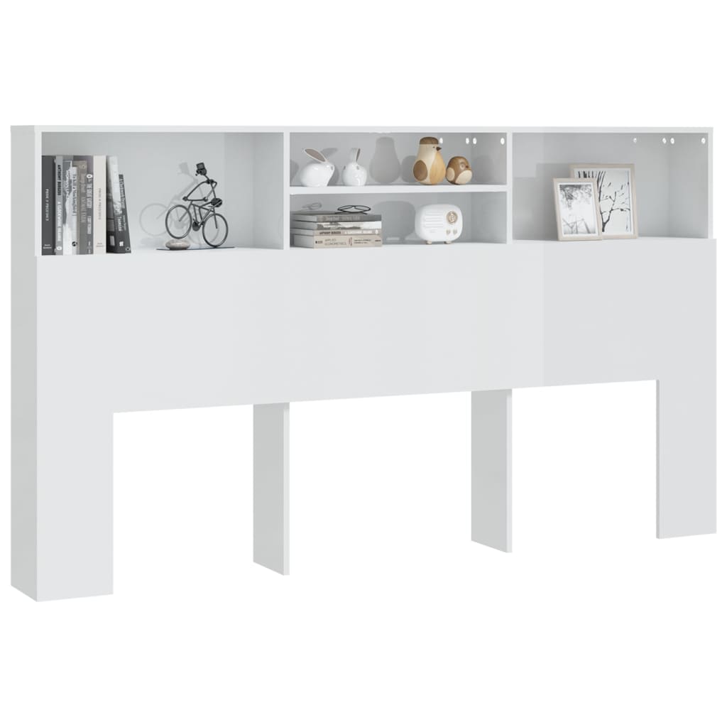Hoofdbordkast 180X19X103,5 Cm Hoogglans Wit