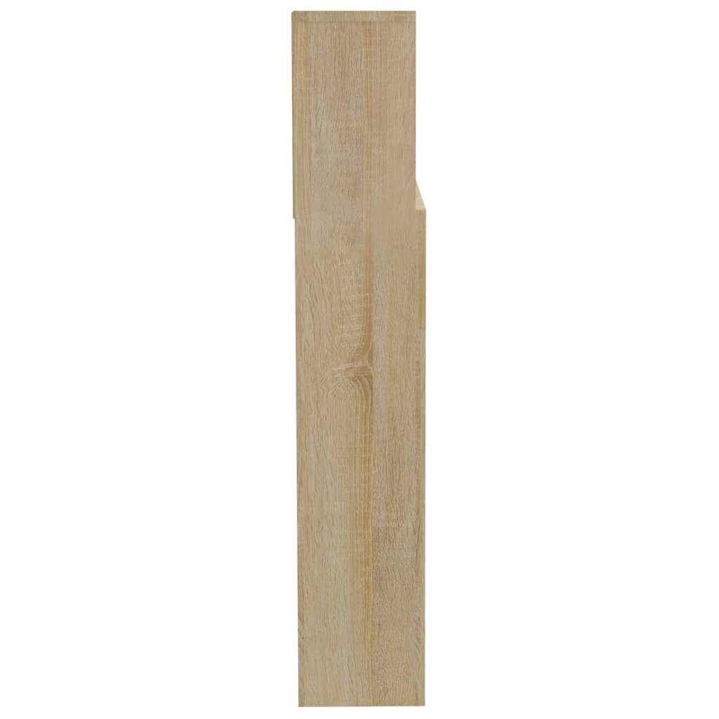 Hoofdbordkast 200X19X103,5 Cm Wit En Sonoma Eikenkleurig