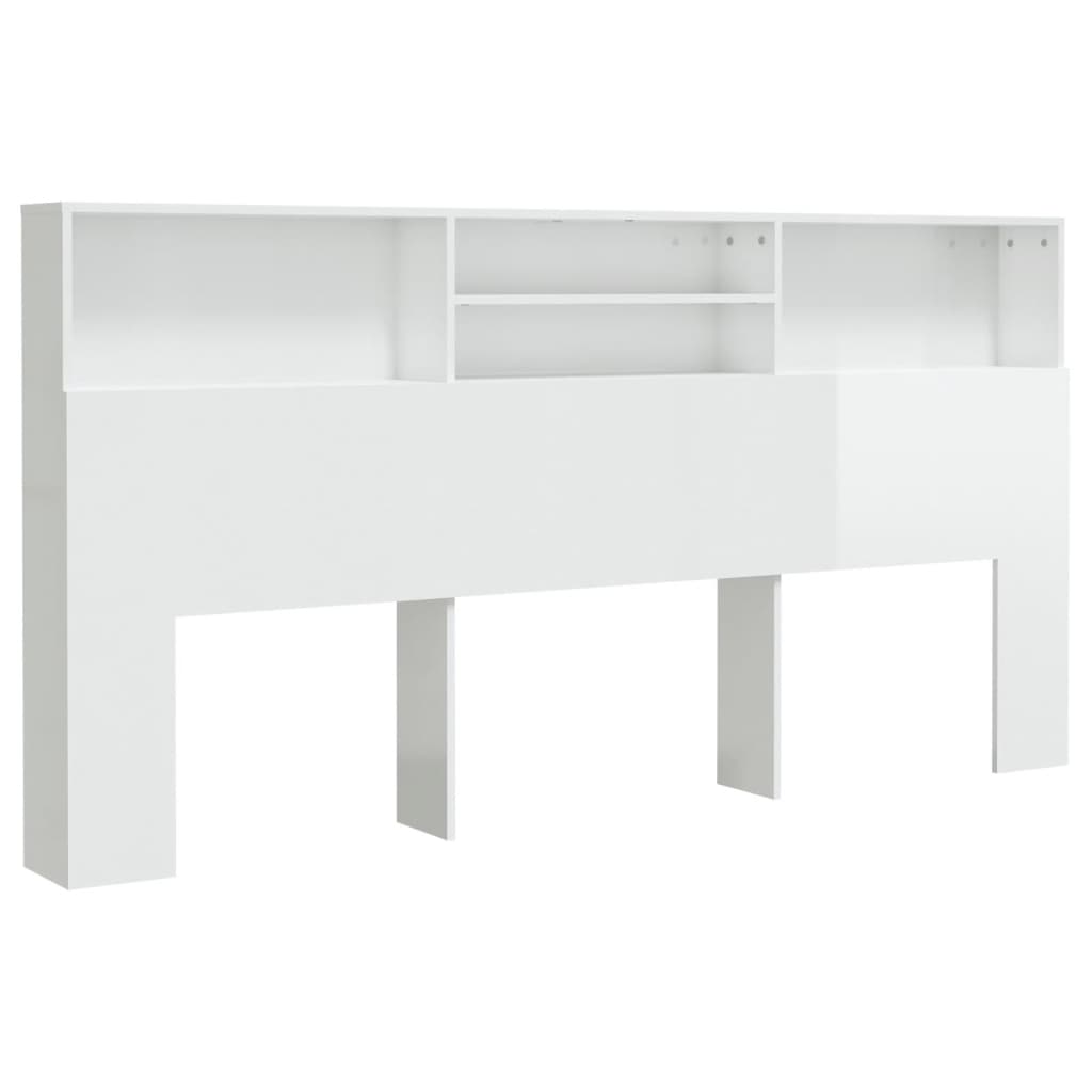 Hoofdbordkast 200X19X103,5 Cm Hoogglans Wit