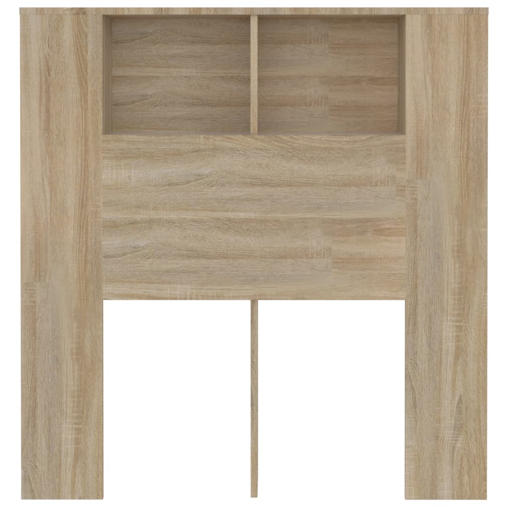 Hoofdbordkast 100X18,5X104,5 Cm Wit En Sonoma Eikenkleurig