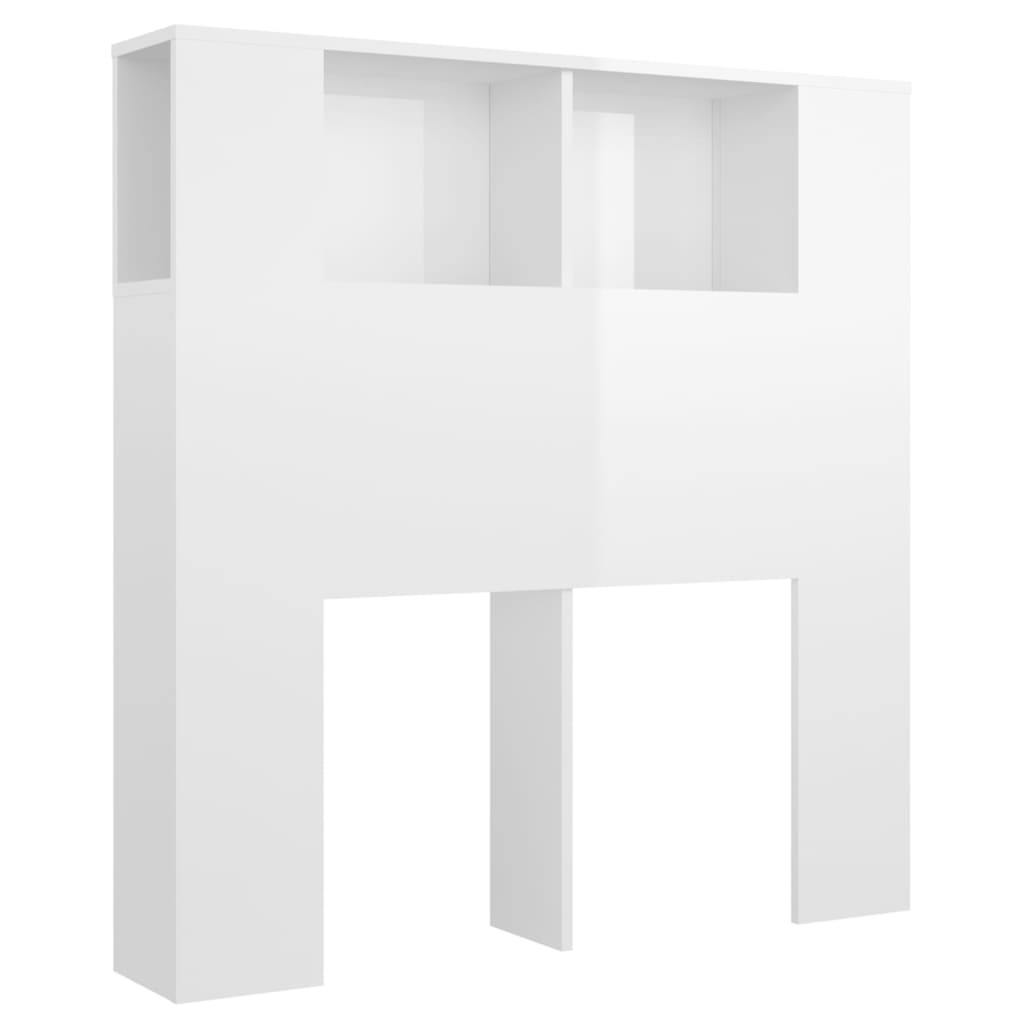 Hoofdbordkast 100X18,5X104,5 Cm Hoogglans Wit