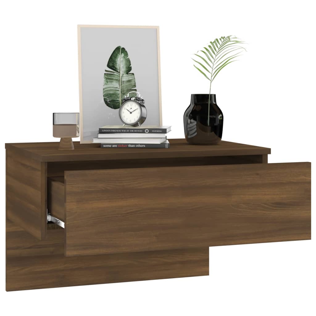 Wandnachtkastjes 2 St Bewerkt Hout Bruineikenkleurig